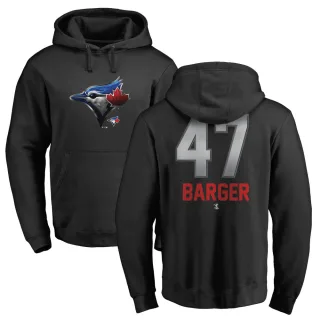 Men's Toronto Blue Jays Addison Barger Black Branded Midnight Mascot Pullover Hoodie -