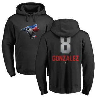 Men's Toronto Blue Jays Alex Gonzalez Black Branded Midnight Mascot Pullover Hoodie -