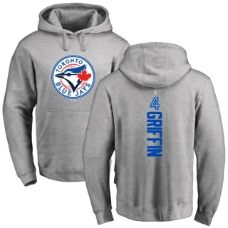 Men's Toronto Blue Jays Alfredo Griffin Ash Backer Pullover Hoodie