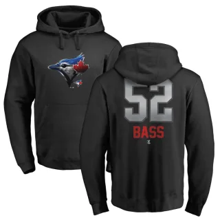 Men's Toronto Blue Jays Anthony Bass Black Branded Midnight Mascot Pullover Hoodie -