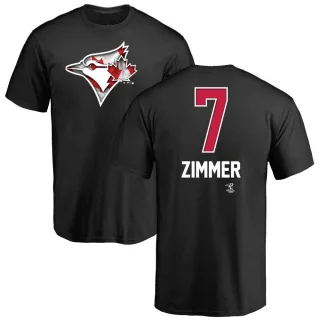 Men's Toronto Blue Jays Bradley Zimmer Black Name and Number Banner Wave T-Shirt