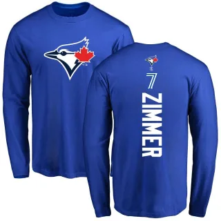 Men's Toronto Blue Jays Bradley Zimmer Royal Backer Long Sleeve T-Shirt