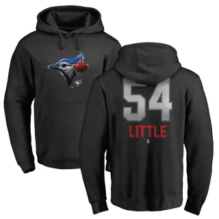 Men's Toronto Blue Jays Brendon Little Black Branded Midnight Mascot Pullover Hoodie -