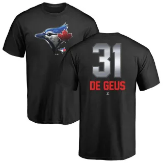 Men's Toronto Blue Jays Brett de Geus Black Midnight Mascot T-Shirt