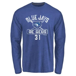 Men's Toronto Blue Jays Brett de Geus Royal Base Runner Long Sleeve T-Shirt