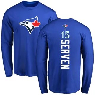 Men's Toronto Blue Jays Brian Serven Royal Backer Long Sleeve T-Shirt