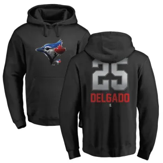 Men's Toronto Blue Jays Carlos Delgado Black Branded Midnight Mascot Pullover Hoodie -