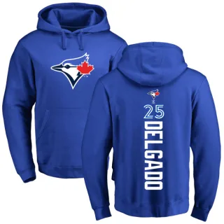 Men's Toronto Blue Jays Carlos Delgado Royal Backer Pullover Hoodie