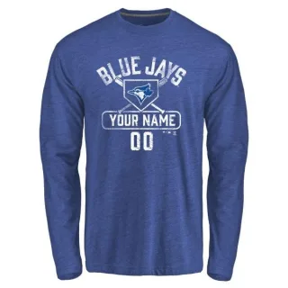 Men's Toronto Blue Jays Custom Royal Base Runner Long Sleeve T-Shirt