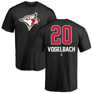 Men's Toronto Blue Jays Daniel Vogelbach Black Name and Number Banner Wave T-Shirt