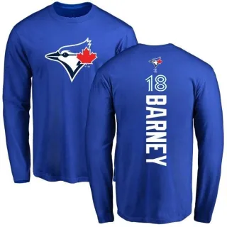 Men's Toronto Blue Jays Darwin Barney Royal Backer Long Sleeve T-Shirt