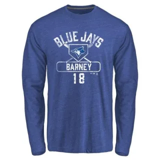 Men's Toronto Blue Jays Darwin Barney Royal Base Runner Long Sleeve T-Shirt