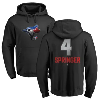 Men's Toronto Blue Jays George Springer Black Branded Midnight Mascot Pullover Hoodie -