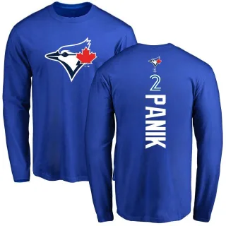 Men's Toronto Blue Jays Joe Panik Royal Backer Long Sleeve T-Shirt