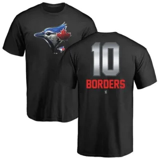 Men's Toronto Blue Jays Pat Borders Black Midnight Mascot T-Shirt