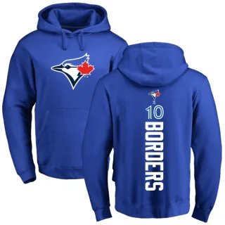 Men's Toronto Blue Jays Pat Borders Royal Backer Pullover Hoodie