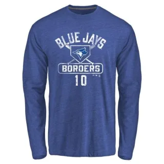 Men's Toronto Blue Jays Pat Borders Royal Base Runner Long Sleeve T-Shirt