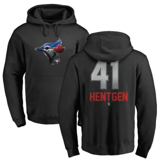 Men's Toronto Blue Jays Pat Hentgen Black Branded Midnight Mascot Pullover Hoodie -