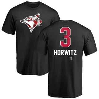 Men's Toronto Blue Jays Spencer Horwitz Black Name and Number Banner Wave T-Shirt