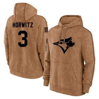 Men's Toronto Blue Jays Spencer Horwitz Brown 2023 Salute to Service Club Pullover Hoodie