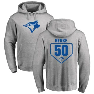 Men's Toronto Blue Jays Tom Henke Gray Branded RBI Pullover Hoodie - Heathered