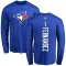 Men's Toronto Blue Jays Tony Fernandez Royal Backer Long Sleeve T-Shirt