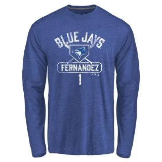 Men's Toronto Blue Jays Tony Fernandez Royal Base Runner Long Sleeve T-Shirt