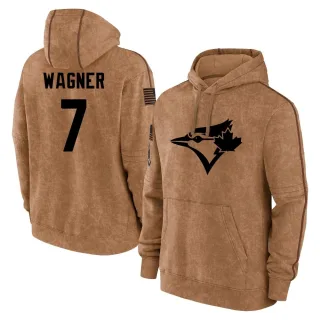 Men's Toronto Blue Jays Will Wagner Brown 2023 Salute to Service Club Pullover Hoodie