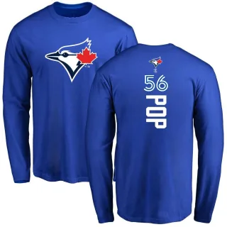 Men's Toronto Blue Jays Zach Pop Royal Backer Long Sleeve T-Shirt