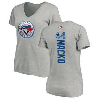 Women's Toronto Blue Jays Adam Macko Ash Backer Slim Fit T-Shirt