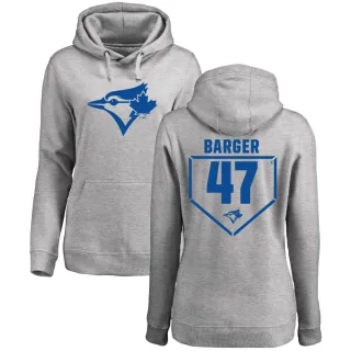 Women's Toronto Blue Jays Addison Barger Gray Branded RBI Pullover Hoodie - Heathered