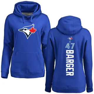 Women's Toronto Blue Jays Addison Barger Royal Backer Pullover Hoodie