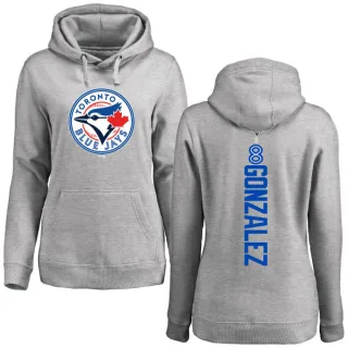 Women's Toronto Blue Jays Alex Gonzalez Ash Backer Pullover Hoodie