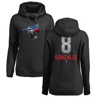 Women's Toronto Blue Jays Alex Gonzalez Black Branded Midnight Mascot Pullover Hoodie -