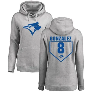 Women's Toronto Blue Jays Alex Gonzalez Gray Branded RBI Pullover Hoodie - Heathered