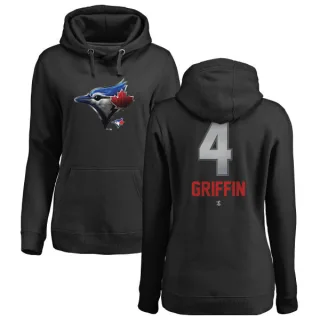 Women's Toronto Blue Jays Alfredo Griffin Black Branded Midnight Mascot Pullover Hoodie -