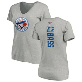 Women's Toronto Blue Jays Anthony Bass Ash Backer Slim Fit T-Shirt