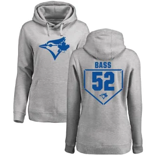 Women's Toronto Blue Jays Anthony Bass Gray Branded RBI Pullover Hoodie - Heathered