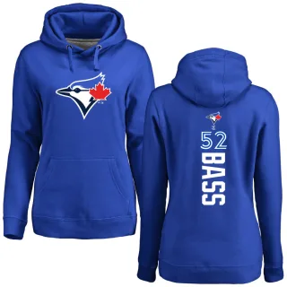 Women's Toronto Blue Jays Anthony Bass Royal Backer Pullover Hoodie