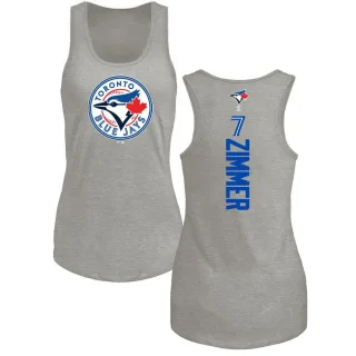 Women's Toronto Blue Jays Bradley Zimmer Ash Backer Tank Top