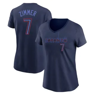 Women's Toronto Blue Jays Bradley Zimmer Navy 2024 City Connect V-Neck T-Shirt