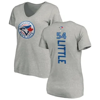 Women's Toronto Blue Jays Brendon Little Ash Backer Slim Fit T-Shirt