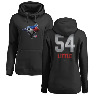 Women's Toronto Blue Jays Brendon Little Black Branded Midnight Mascot Pullover Hoodie -