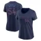 Women's Toronto Blue Jays Brendon Little Navy 2024 City Connect V-Neck T-Shirt