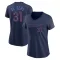 Women's Toronto Blue Jays Brett de Geus Navy 2024 City Connect V-Neck T-Shirt