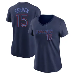 Women's Toronto Blue Jays Brian Serven Navy 2024 City Connect V-Neck T-Shirt