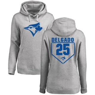 Women's Toronto Blue Jays Carlos Delgado Gray Branded RBI Pullover Hoodie - Heathered