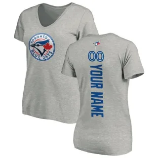 Women's Toronto Blue Jays Custom Ash Backer Slim Fit T-Shirt