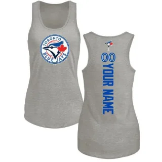 Women's Toronto Blue Jays Custom Ash Backer Tank Top