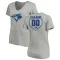 Women's Toronto Blue Jays Custom Gray RBI Slim Fit V-Neck T-Shirt Heathered